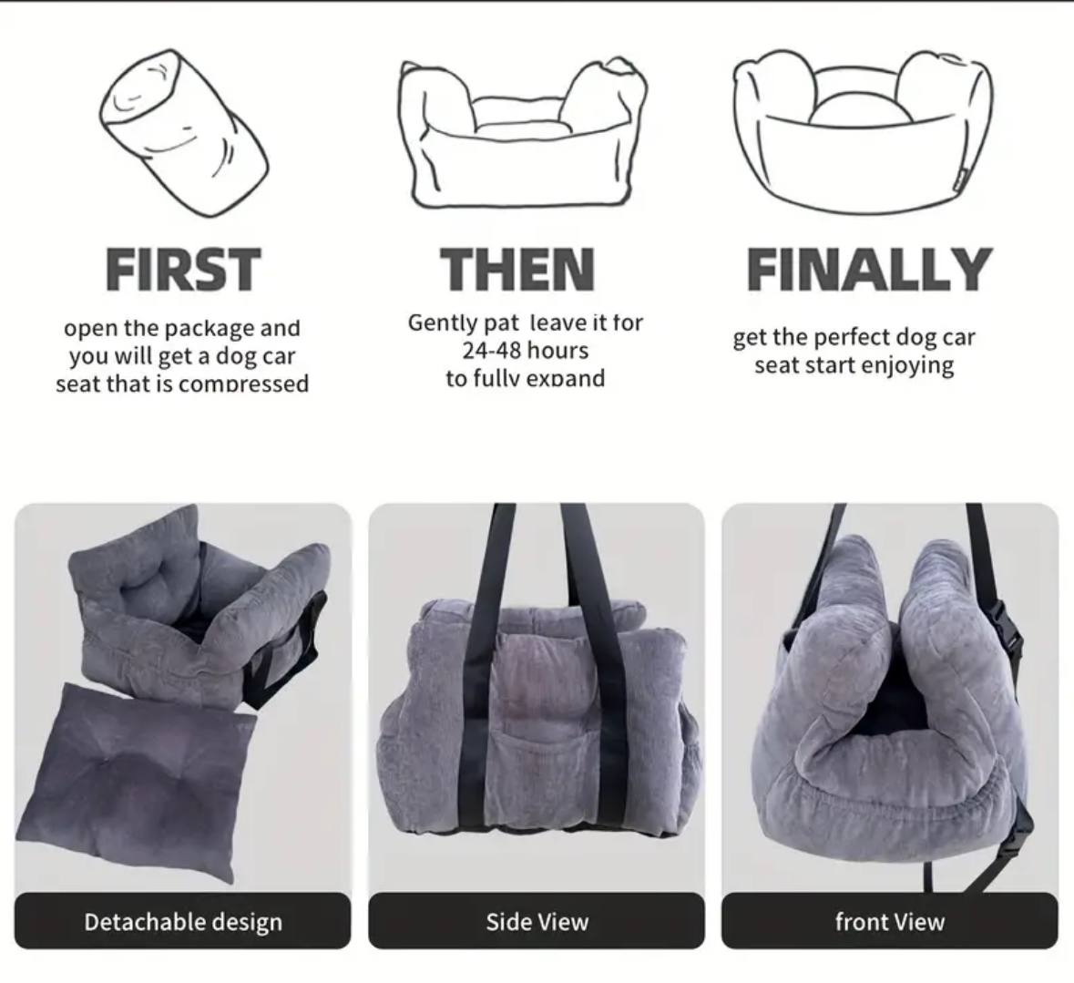 Paws & Claws™ 3 in 1 Car Seat, Bag and Couch for Pets 🐾