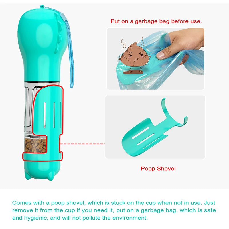 Paws & Claws™ Portable Dispenser 3 In 1  Cat Dog Water Bottle Food Feeder 🐾